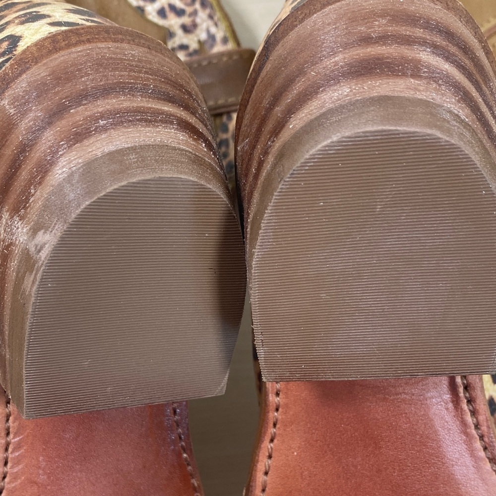 Abilene Boot Co. Tan and Leopard Print Heeled Boots - Picture 8 of 9